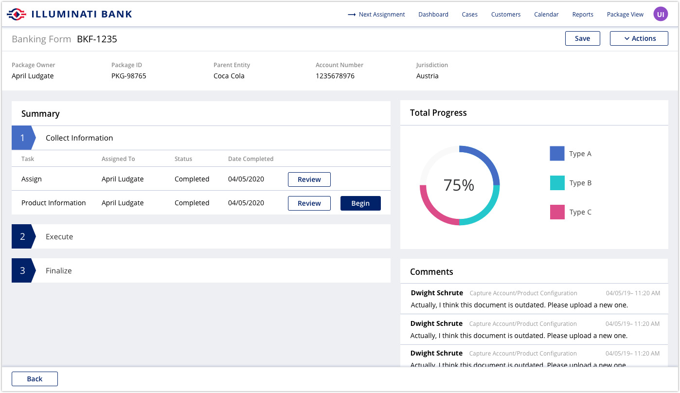 a prototype of the new dashboard